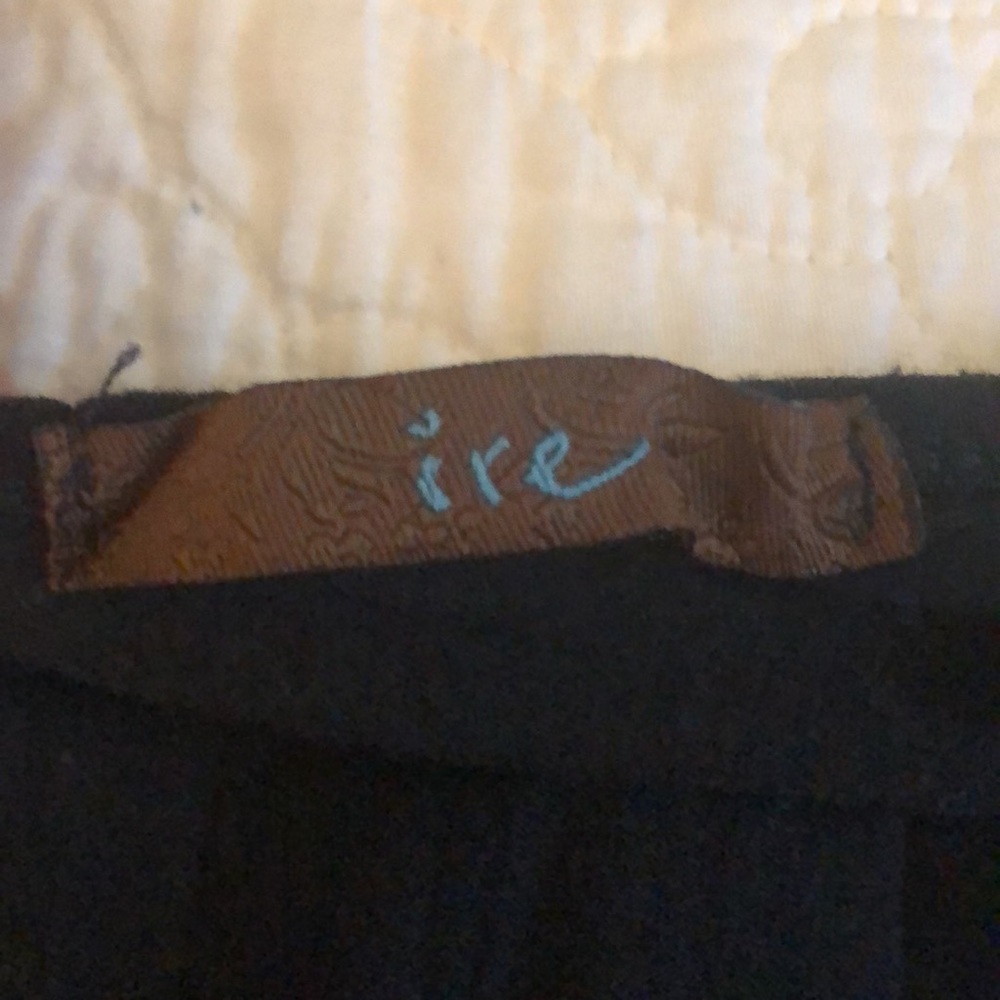 Ire black tank cami turquoise sequin and bead trim no size tag large stretchy 🦋 - Picture 2 of 2